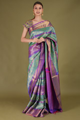 Blue And Green Silk SareeDSC05414 2